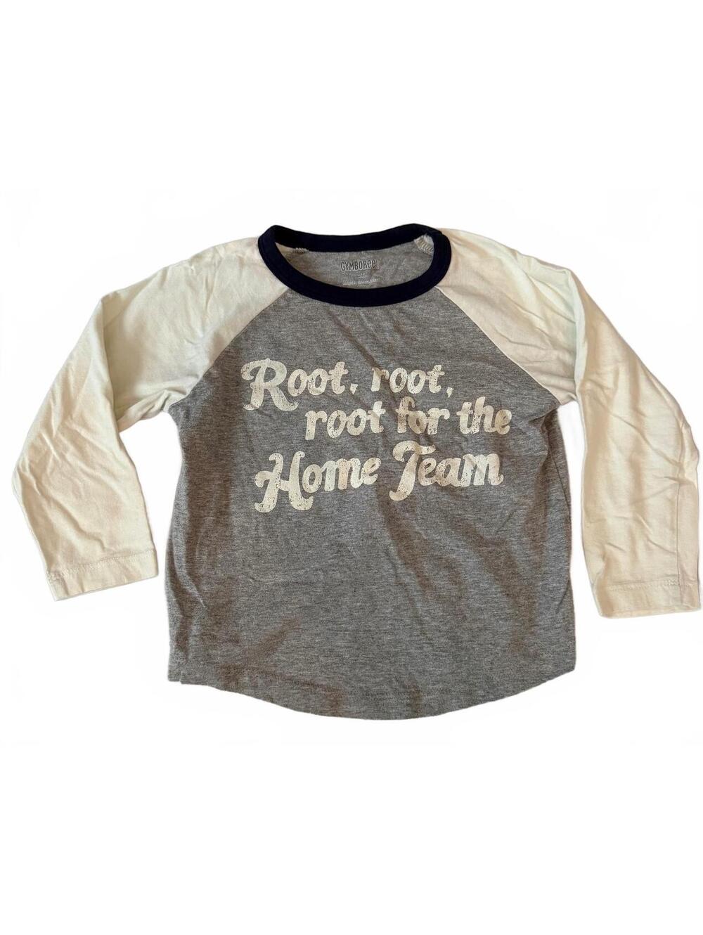 Gymboree Boys 2T Baseball Raglan Shirt Home Team Swing Batter Gray 2018
